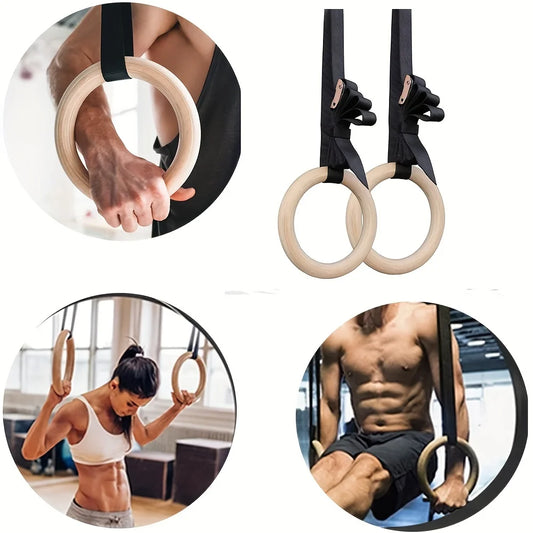 Adjustable Wood Gymnastic Rings